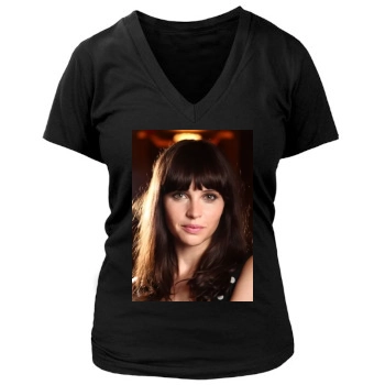 Felicity Jones Women's Deep V-Neck TShirt