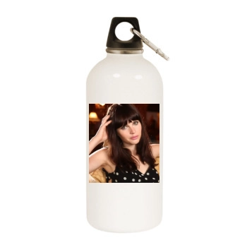 Felicity Jones White Water Bottle With Carabiner