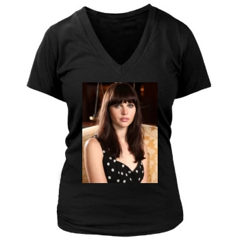 Felicity Jones Women's Deep V-Neck TShirt