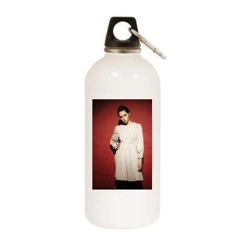 Felicity Jones White Water Bottle With Carabiner