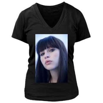 Felicity Jones Women's Deep V-Neck TShirt