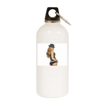 Fergie White Water Bottle With Carabiner