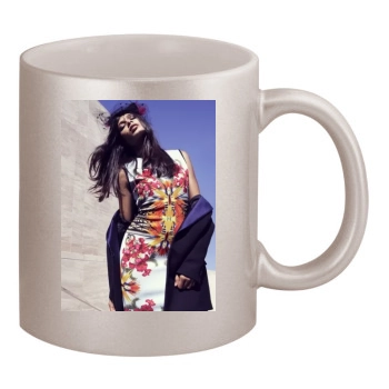 Freida Pinto 11oz Metallic Silver Mug