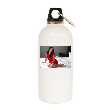 Freida Pinto White Water Bottle With Carabiner