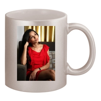 Freida Pinto 11oz Metallic Silver Mug