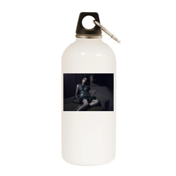 Freida Pinto White Water Bottle With Carabiner