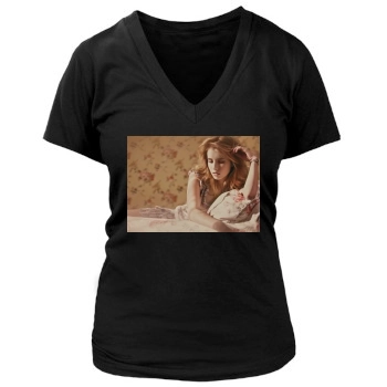 Emma Roberts Women's Deep V-Neck TShirt