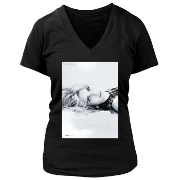 Emma Roberts Women's Deep V-Neck TShirt