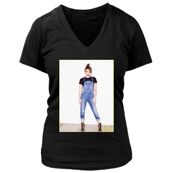 Emma Roberts Women's Deep V-Neck TShirt