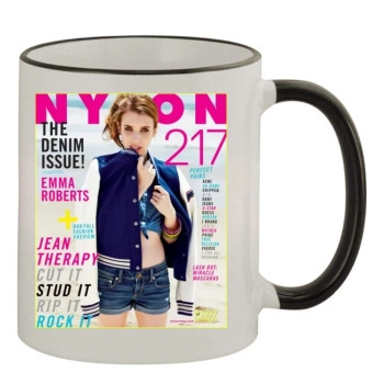 Emma Roberts 11oz Colored Rim & Handle Mug