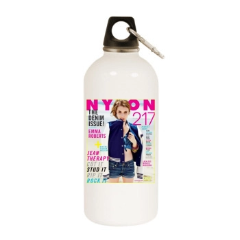 Emma Roberts White Water Bottle With Carabiner