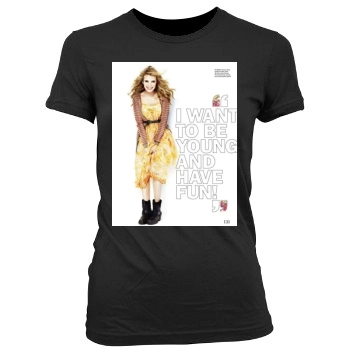 Emma Roberts Women's Junior Cut Crewneck T-Shirt