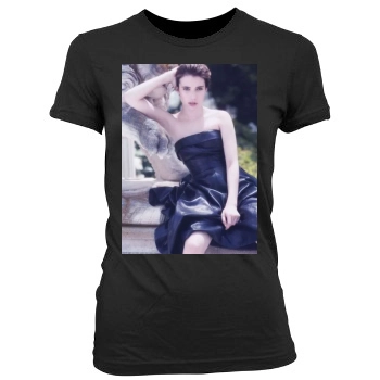 Emma Roberts Women's Junior Cut Crewneck T-Shirt