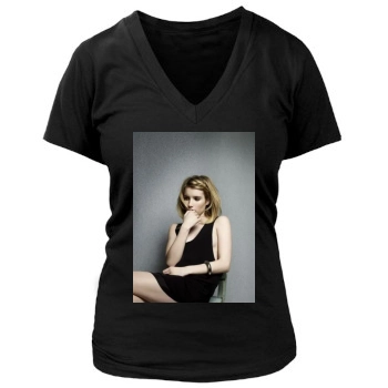 Emma Roberts Women's Deep V-Neck TShirt