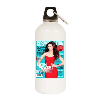 Emmy Rossum White Water Bottle With Carabiner