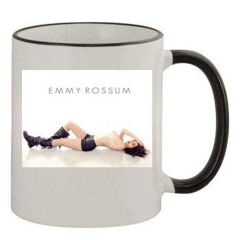 Emmy Rossum 11oz Colored Rim & Handle Mug