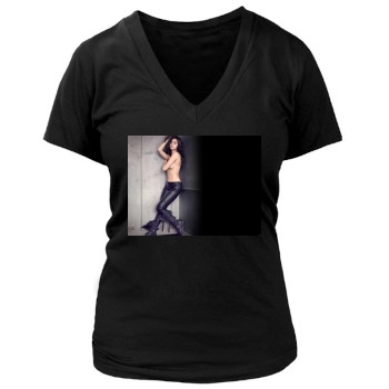 Emmy Rossum Women's Deep V-Neck TShirt