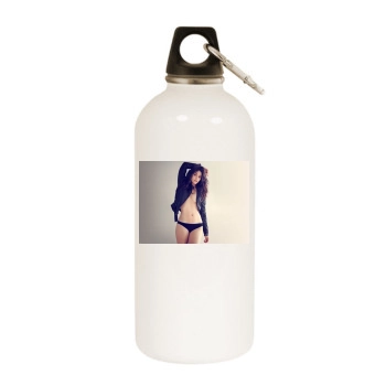 Emmy Rossum White Water Bottle With Carabiner