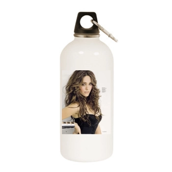 Emmy Rossum White Water Bottle With Carabiner