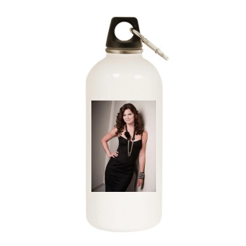 Heather Tom White Water Bottle With Carabiner