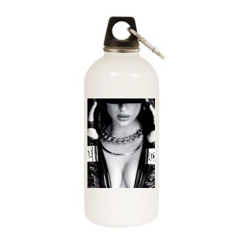 Irina Shayk White Water Bottle With Carabiner