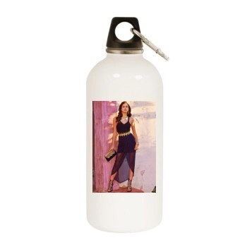 Irina Shayk White Water Bottle With Carabiner