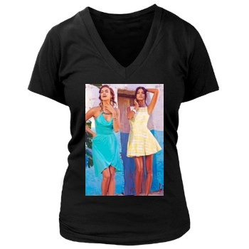 Irina Shayk Women's Deep V-Neck TShirt