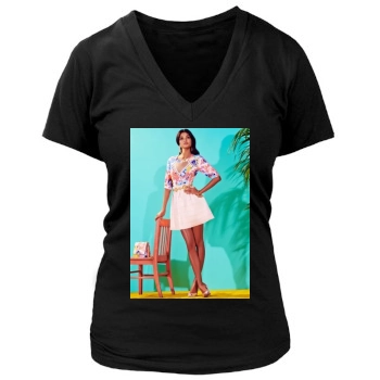 Irina Shayk Women's Deep V-Neck TShirt