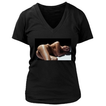 Irina Shayk Women's Deep V-Neck TShirt