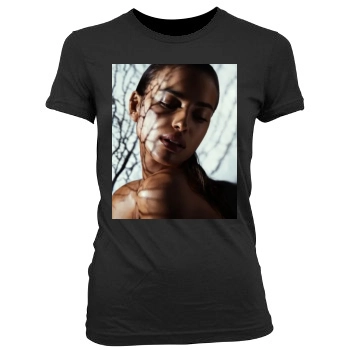 Irina Shayk Women's Junior Cut Crewneck T-Shirt