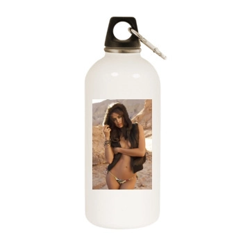 Irina Shayk White Water Bottle With Carabiner