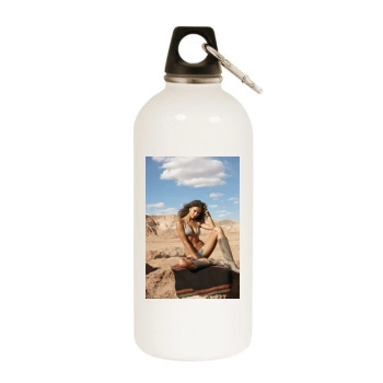 Irina Shayk White Water Bottle With Carabiner