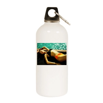 Irina Shayk White Water Bottle With Carabiner