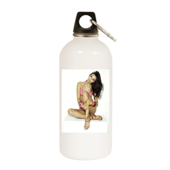 Irina Shayk White Water Bottle With Carabiner