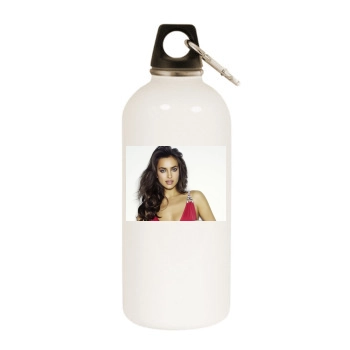 Irina Shayk White Water Bottle With Carabiner