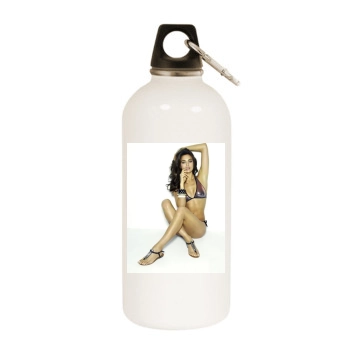 Irina Shayk White Water Bottle With Carabiner