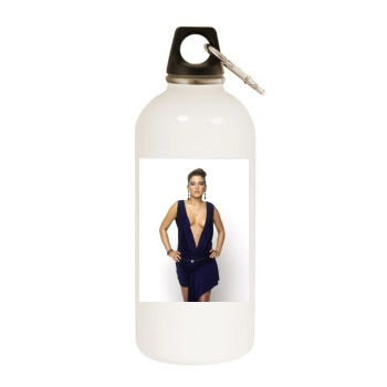 Jeanette Biedermann White Water Bottle With Carabiner