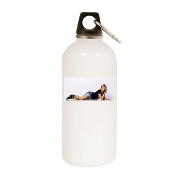 Jeanette Biedermann White Water Bottle With Carabiner