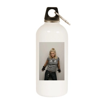 Jeanette Biedermann White Water Bottle With Carabiner