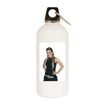 Jeanette Biedermann White Water Bottle With Carabiner