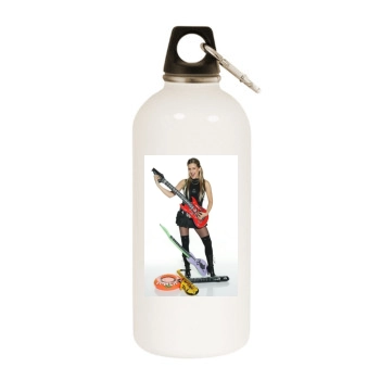 Jeanette Biedermann White Water Bottle With Carabiner