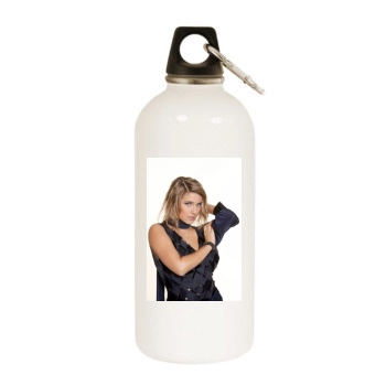 Jeanette Biedermann White Water Bottle With Carabiner