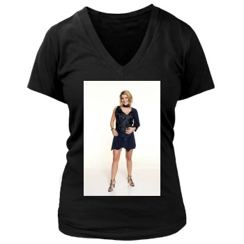 Jeanette Biedermann Women's Deep V-Neck TShirt