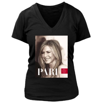 Jennifer Aniston Women's Deep V-Neck TShirt