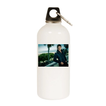 Jensen Ackles White Water Bottle With Carabiner