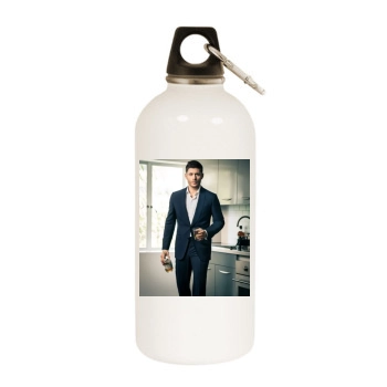 Jensen Ackles White Water Bottle With Carabiner