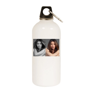 Jessica Biel White Water Bottle With Carabiner