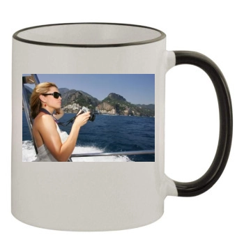 Jessica Biel 11oz Colored Rim & Handle Mug