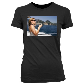 Jessica Biel Women's Junior Cut Crewneck T-Shirt