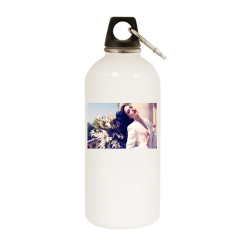 Eva Green White Water Bottle With Carabiner